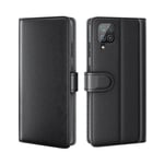 Äkta Läderfodral Samsung Galaxy A12 5G Svart