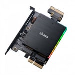 Akasa Dual M.2 PCIe SSD Adapter med RGB LED-lys og kølelegeme