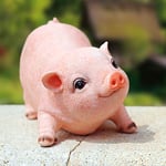 XIFIRY Statue de Jardin en résine pour intérieur ou extérieur Motif Cochon Mignon
