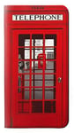 Classic British Red Telephone Box PU Leather Flip Case Cover For Samsung Galaxy A6 (2018)