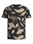 JACK & JONES Mens T Shirt Designer Short Sleeve O Neck Tee Premium Quality Jersey, Black Colour, UK Size S