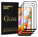 ivoler 3 Pack Screen Protector for Samsung Galaxy M11 / Samsung Galaxy A11, [Full Coverage] Tempered Glass Film for Samsung Galaxy M11 / A11, [9H Hardness] [Anti-Scratch] [Bubble Free], Black