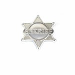 1 Silver Country Sheriff Deputy Police Wild West US Fancy Dress Party Accessory