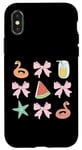 iPhone X/XS Pink And Orange Flamingo Floatie Bow Summer Beach Vibes Case