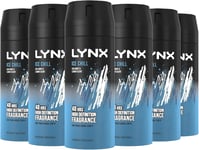 Lynx Ice Chill Aerosol Bodyspray Pack of 6 48 hours of odour-busting zinc tech &