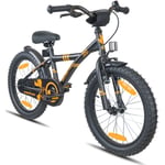 PROMETHEUS BICYCLES® Lasten polkupyörä 18 musta matta oranssi
