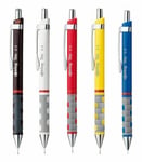5 x Rotring Tikky Mechanical Pencil 0.5 mm Pencil Black Blue Red Bright Yellow