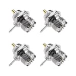 4x SO239 UHF Female Bulkhead Mount Solder Cup Connector for Wifi Radios
