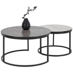 SOFFBORD SET i metall, trämaterial 60-80/60-80/42-45 cm 