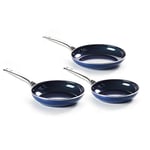 Blue Diamond Non-Stick 20 cm, 24 cm and 28 cm Frying Pan Set, Aluminium