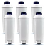 Water Filters Compatible w/ Delonghi DLSC002/SER3017- 6 PACK, YCF-006-6,ECAM,EC