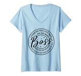 Womens Boss Definition CEO woman boss empowerment motivational V-Neck T-Shirt