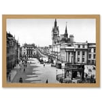 Aberdeen Castle Street Scotland Vintage Photo Black White Artwork Framed Wall Art Print A4