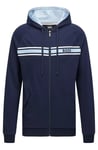 New HUGO BOSS mens blue hooded hoodie tracksuit jacket lounge sports top Medium