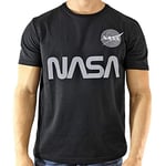Alpha Industries Men's NASA Reflective T Shirt, Black, XL