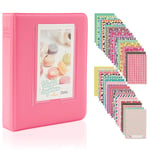 Annle Mini Photo Album Compatible withFujifilm Instax Mini 11 7s 8 8+ 9 25 26 50s 70 90 Instant Film Camera & Name Card (64 Pockets, Flamingo Pink)