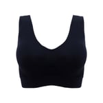 Cheers Plus Size Dam Stöttålig Andningsbar Trådlös Push-up Väst BH Sport Underkläder Svart XL