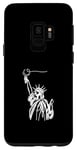 Coque pour Galaxy S9 One Line Art Dessin Lady Liberty