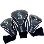Team Golf MLB Seattle Mariners Contour Golf Club Headcovers (3 Count) Numbered 1, 3, & X, Fits Oversized Drivers, Utility, Rescue & Fairway Clubs, Velour lined for Extra Club Protection