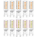 10 st G9 LED-lampa Dimbar 5W Varmvit 3000K G9 LED-lampor Halogenekvivalent 50W AC110/220V [Energiklass F]