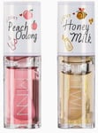 Hydrating Plumping Lip Gloss, Honey Peach Lip Oil, Transparent Nourishing Lip Pl