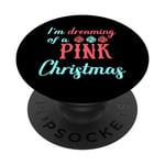 Je rêve d'une joie de Noël rose PopSockets PopGrip Interchangeable