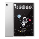 Yoedge Case Compatible for Lenovo Tab M10 TB-X605F/X505F-Cover Silicone Soft Clear with Design Print Cute Pattern Antiurto Shockproof Back Protective Tablet Cases for Lenovo Tab M10, Moon