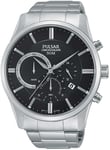 Brand New Mens Smart Pulsar Black & Silver Dial Chrono Watch 50m W/Proof Rp £135