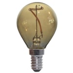 Clas Ohlson Decorative Vintage Edison LED Light Bulb Golf Ball - E14, 0.9w, 2200K Warm White, Spiral Filament Retro Style Lamp (L78xD45 mm)