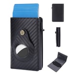 BAELLERY Carbon Fiber PU Läder Plånbok AirTag - Svart Svart