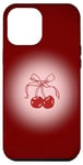 Coque pour iPhone 14 Pro Max Cravates Cherri Nœud Cerise Vin Rouge Aura