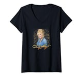 Womens Dolly Parton Denim Smile V-Neck T-Shirt