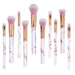 10pcs Makeup Brush Set Foundation Powder Marble Tool Kits As Picture Shows