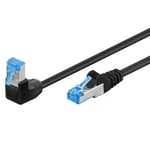 S/FTP Cat6a vinklad nätverkskabel 0.25m svart LSZH Cu