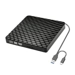 Hög kvalitet 2in1 USB3.0 TypeC Slim Extern DVD RW CD Brännare Enhet Brännare Läsare Spelare Optiska Enheter För Laptop PC DVD Brännare DVD Portatil