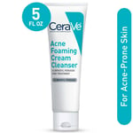 CeraVe Acne Foaming Cream Cleanser, 5 oz (150 ml) - Hyaluroni Acid + Niacinamide