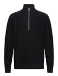 Selected Homme Slhaxel Ls Knit Half Zip W Svart