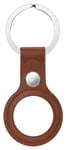 Tiera läder Apple AirTag nyckelring brun