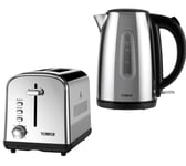 Tower Infinity Polished Steel 3KW 1.7L Kettle & 2 Slice Toaster Matching Set