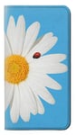 Vintage Daisy Lady Bug PU Leather Flip Case Cover For Motorola Moto G7 Play