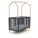 Lit bébé évolutif Confort 60x120 + toit cabane