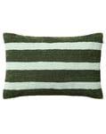 Chhatwal & Jonsson - Stripe Cushion Cover 40x60 cm - Linen/Bouclé Cactus Green/Aqua - Prydnadskuddar och kuddfodral