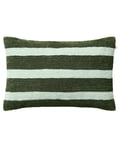 Chhatwal & Jonsson - Stripe Cushion Cover 40x60 cm - Linen/Bouclé Cactus Green/Aqua - Prydnadskuddar och kuddfodral - Stig Jonsson