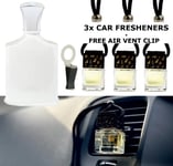 SILVER MOUNTAIN Fragrance  SET of x3 BOTTLES  Car Air Freshener Oil Diffuser