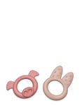 Tiny Bio Teether Ring Red & Beige-2 Pcs Pink Dantoy