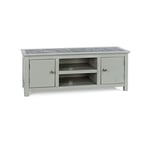 Home Source Wide Screen TV Cabinet Unit Storage 2 Extra Shelf Spaces Stone Top, Grey, 2 Door, TVSPAL2DR