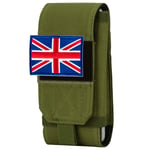Shidan Tactical Molle Phone Cover Case, Heavy Duty Nylon Cellphone Belt Holster Pouch with Flag Patch for iPhone 12 Pro Max/11 Pro Max/XS Max/X/8P/7P/XR, Samsung S20/S10/S10e/S9+/S8+ and others