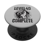 Level 40 Complete Cadeau d'anniversaire 40 ans Gamer PopSockets PopGrip Interchangeable