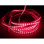 Röd 670 nm 4,8W/m 24V LED strip - 5m, IP20, 60 LED per. meter