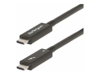 StarTech.com 6ft (2m) Active Thunderbolt 4 Cable, 40Gbps, 100W PD, 4K/8K, Intel Certified, Compatible w/Thunderbolt 3/USB 3.2/DisplayPort (A40G2MB-TB4-CABLE) - USB-kabel - 24 pin USB-C (hane) till 24 pin USB-C (hane) - USB 3.2 Gen 2 / USB4 / Thunderbolt 3 / Thunderbolt 4- / DisplayPort 1.4a - 2 m - aktiv, USB-strömförsörjning (100W), 8K60Hz stöd, 4K60Hz stöd, upp till 40 Gbps dataöverföringshastighet - svart